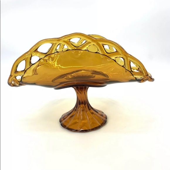Vintage Indiana amber glass fruit basket - Picture 2 of 7